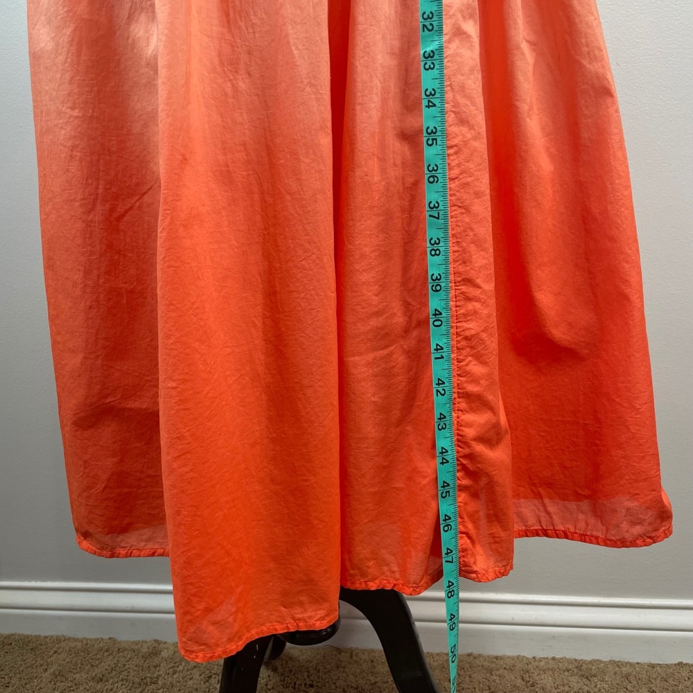 Boden NWT Ora Ombre One Shoulder Midi Dress Orange White Dip Dye Womens 6 cotton - Picture 9 of 14